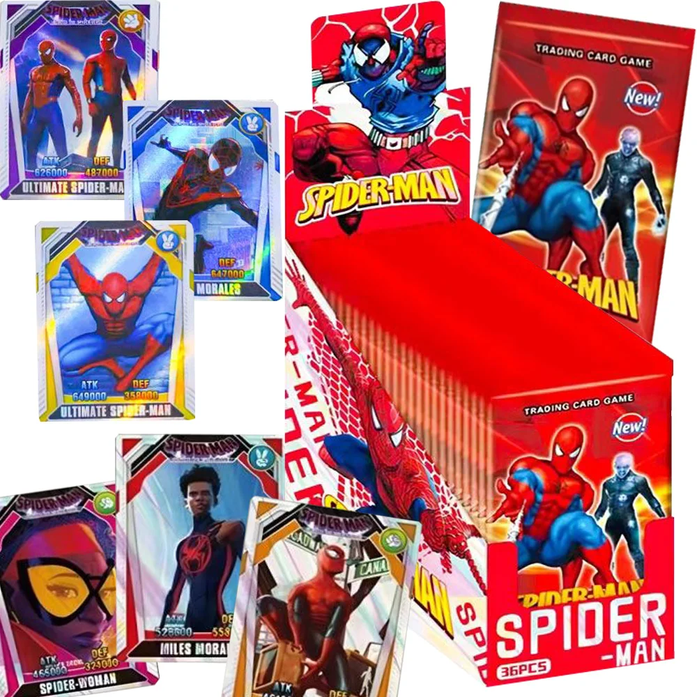 

Spider-man Collection Cards Spider-Woman Miles Morales Gwen Stacy Animated Movies Peripherals English Style Cards Birthday Gifts