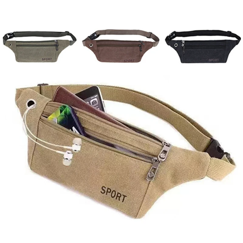 Nouveau Sac de taille en toile Pure pour hommes, sac de taille Mobile, Sports de plein air, loisirs, course, Anti-vol, Ultra fin, Invisible