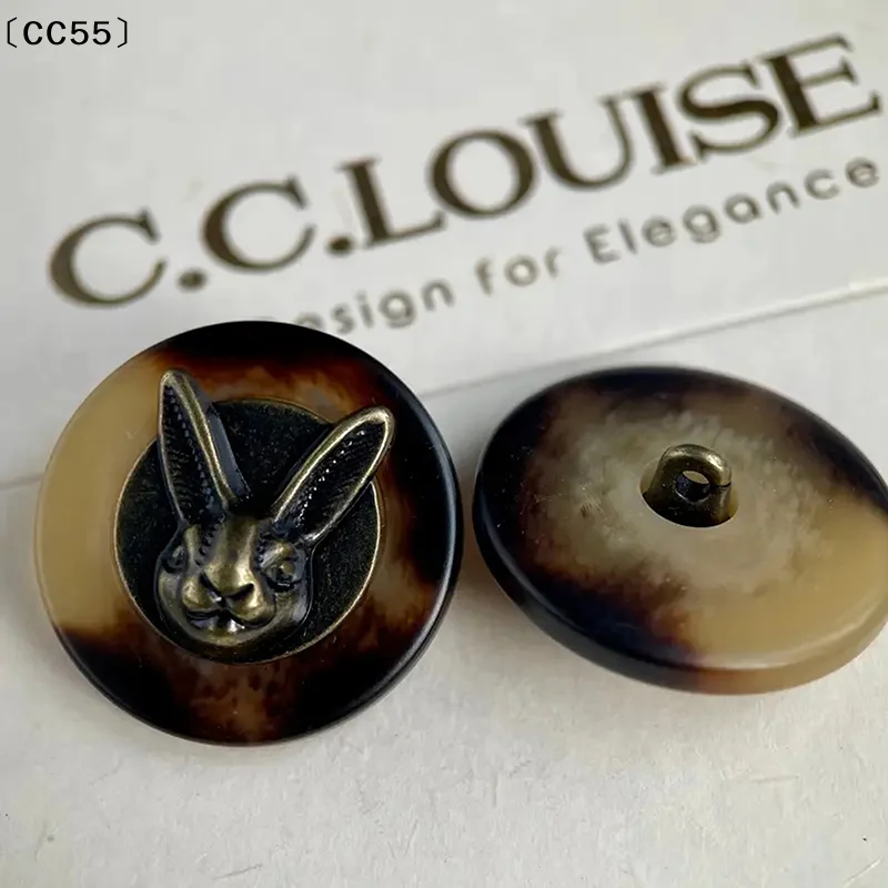 

10pcs 25mm Vintage Copper Rabbit Head Decorative Buttons For Clothing, Hats And Backpacks, Sewing And Textile Decoration〔CC55〕