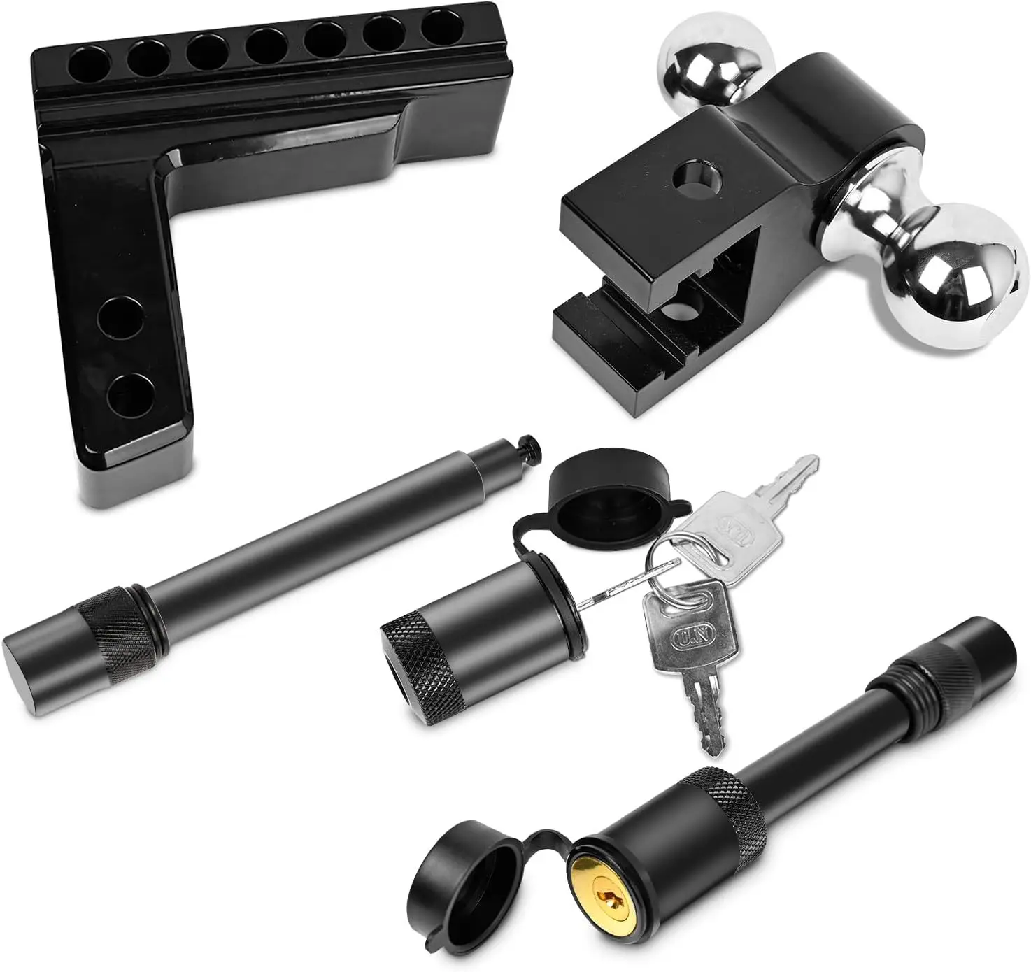 6 Inch Adjustable Aluminum Alloy Trailer Arm With Latch Lock, High Strength Double-Ended Trailer Connection Arm