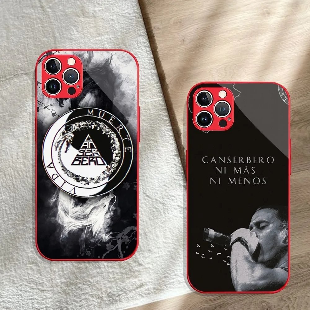 Singer C-Canserbero Phone Case For iphone 14 13 12 11 PRO MAX X XS XR MAX Metal Plated Painted Glass Shell