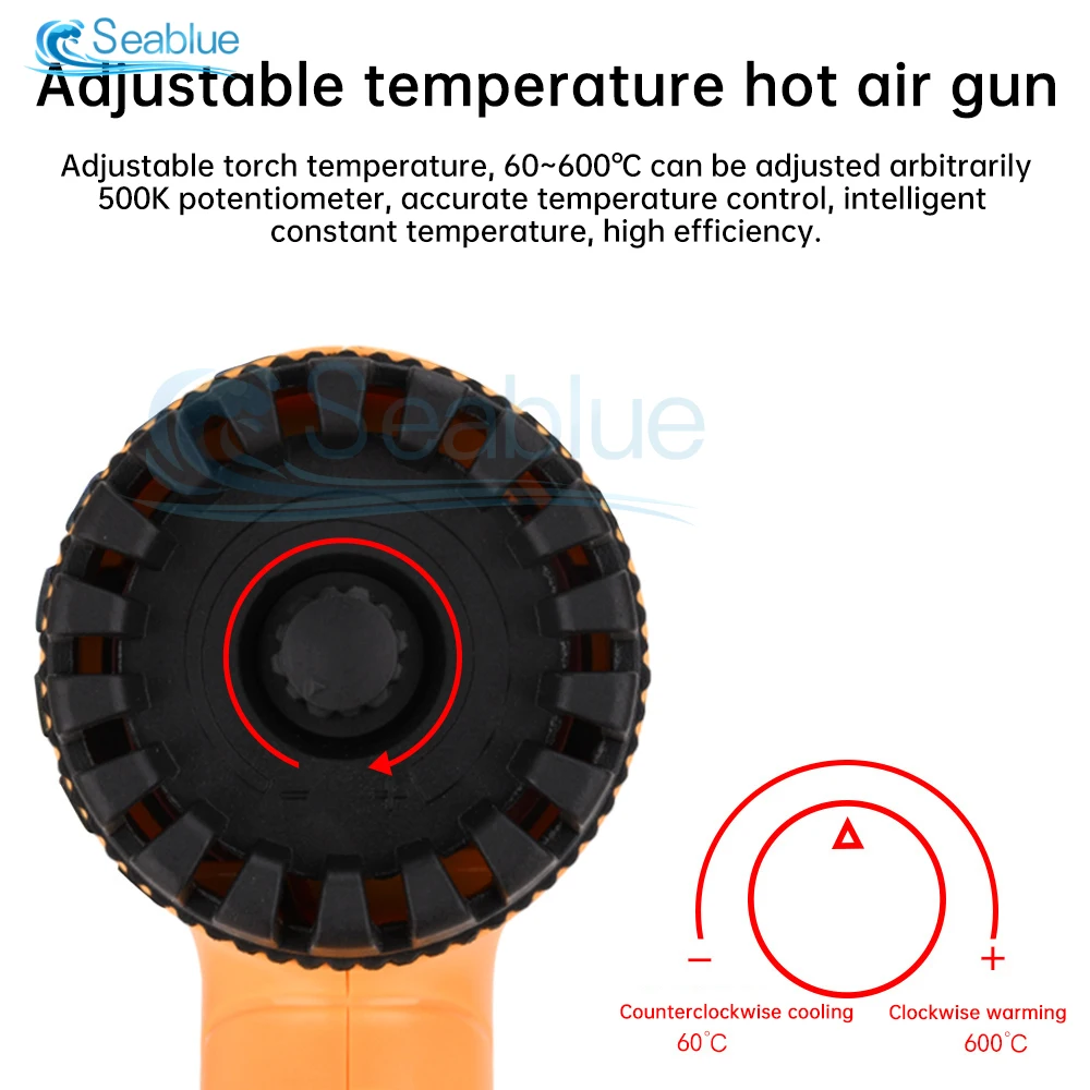 Hot Air Gun Temperatures Adjustable Mini Heat Gun Thermal Blower Shrink Wrapping With 2 Nozzles Construction Dryers 750W 220V EU