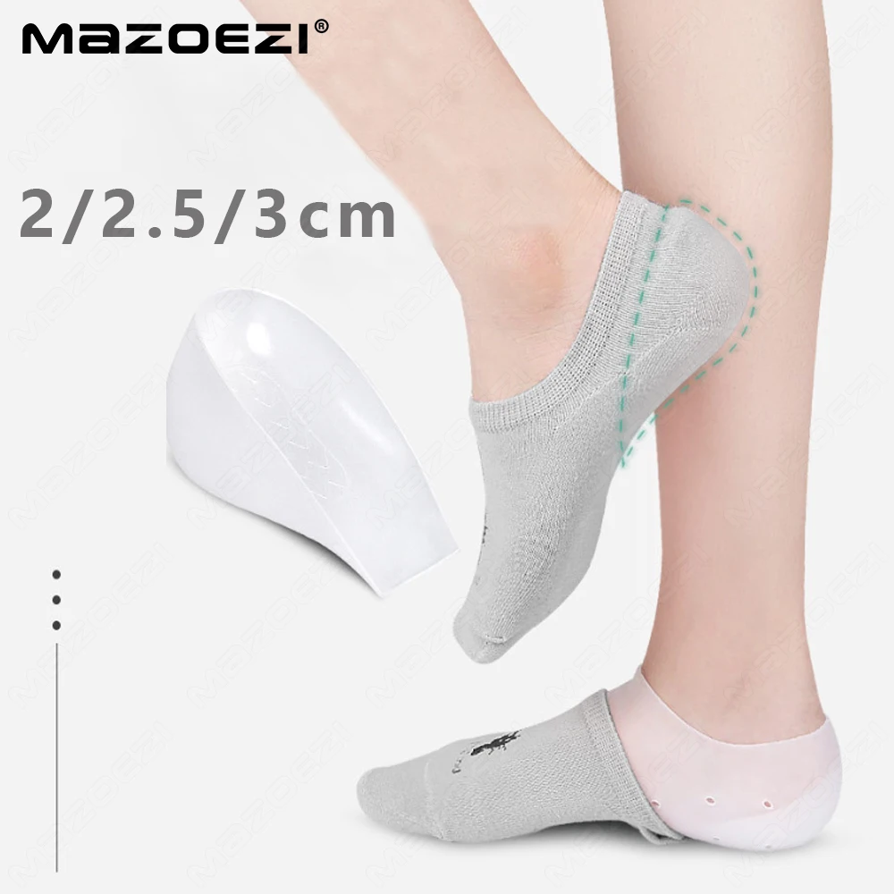 Protectores de talón para aumentar la altura de la piel, Gel de silicona, espolones, manga del talón agrietada, calcetín para el cuidado de los pies, 2 uds.