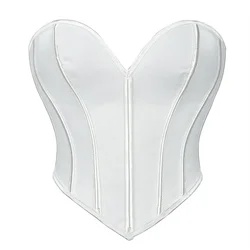 White Sexy Women Overbust Corsets Crop Tops Hort Torso Kорсет Body Shaper Sleeveless Vest Black Pink