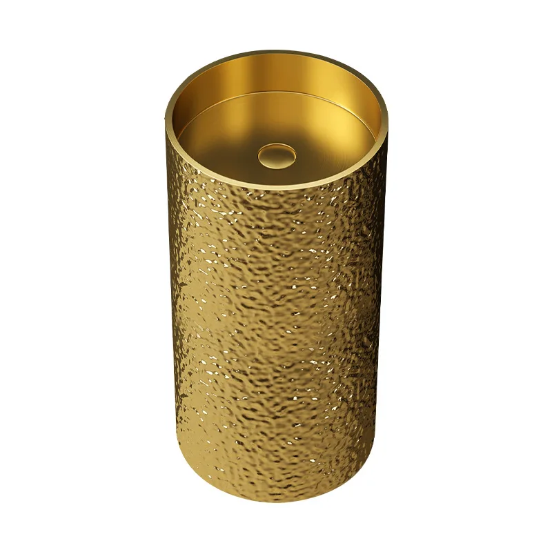 

Creative Water Corrugated Stainless Steel Column Basin Bar Homestay Bathroom Hand Washing Column Washbasin Pool