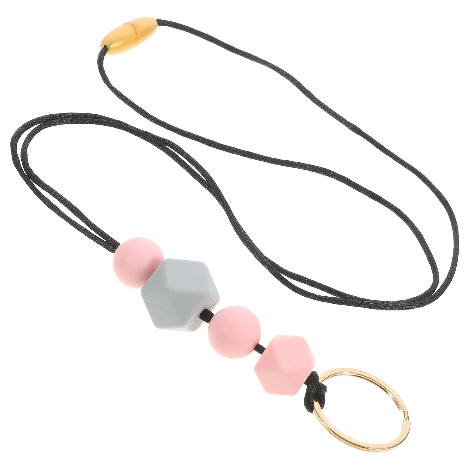 

Beaded Lanyard Wooden Keychain Women Badge Lanyards Staff Id Badges Volunteer Card Office Gifts Teacher Lanyards Id Card Holder