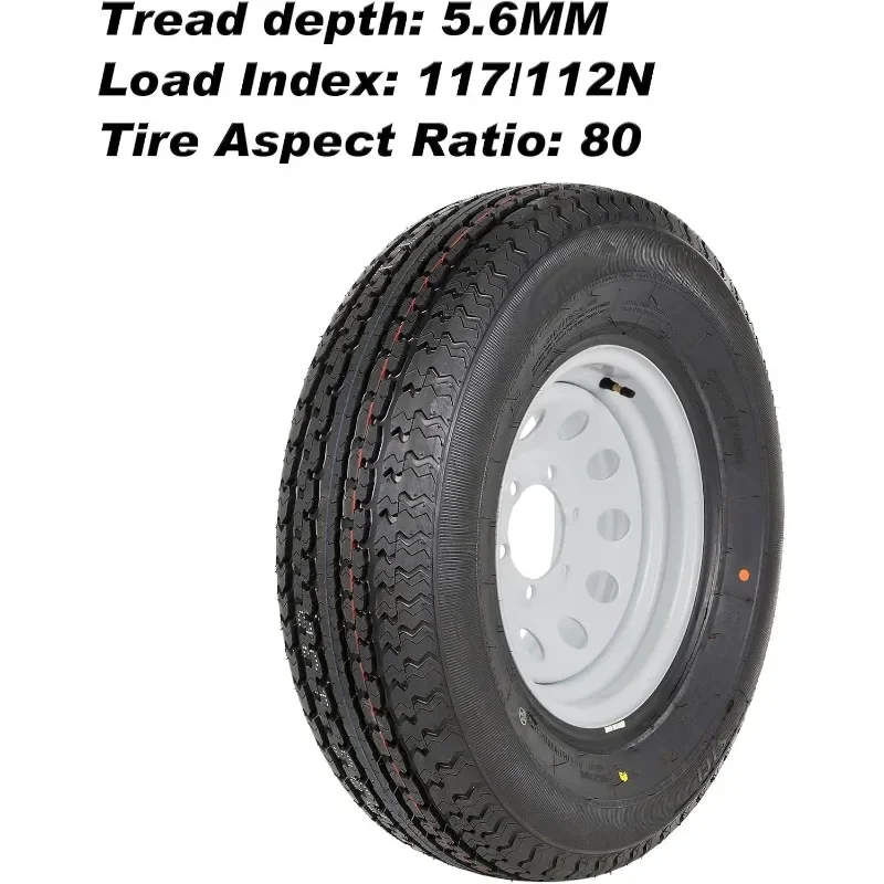 Great Discounts.2PK Durun ST225/75R15 Radial Trailer Tyre with 15" White Wheel - 6 on 5-1/2" - Load Range E US(Origin).new