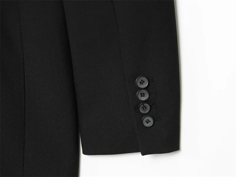 Casaco feminino 2025 outono novo estilo preto manga longa fino terno minimalista jaqueta casual deslocamento elegante casaco feminino