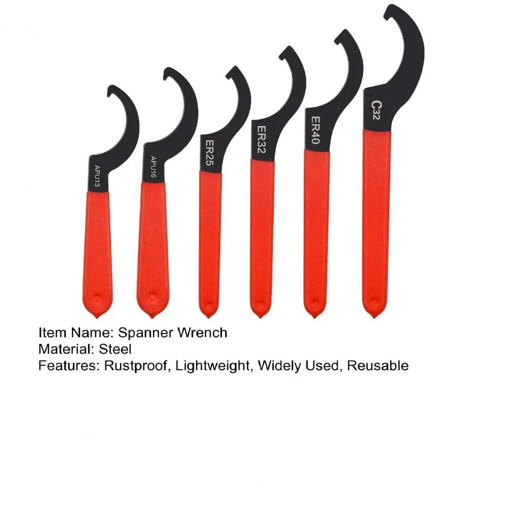 6Pcs Coilover Spanner Wrenches Rustproof Spanner Wrench Set Shock Adjustment C-Shape Spanner Hook Wrench Tools