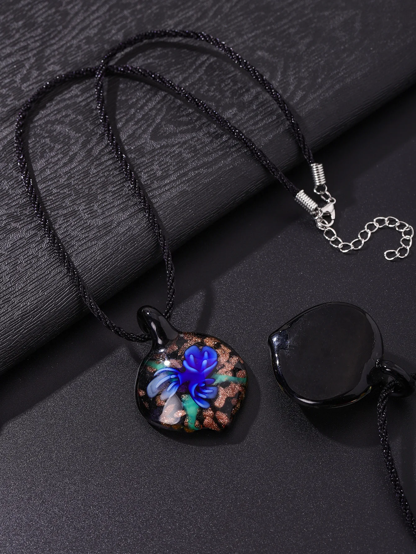 1pcs Murano Lampwork Glass 3D Flower Peach Pendant Beauty Necklaces For Women\'s Gift Choose color