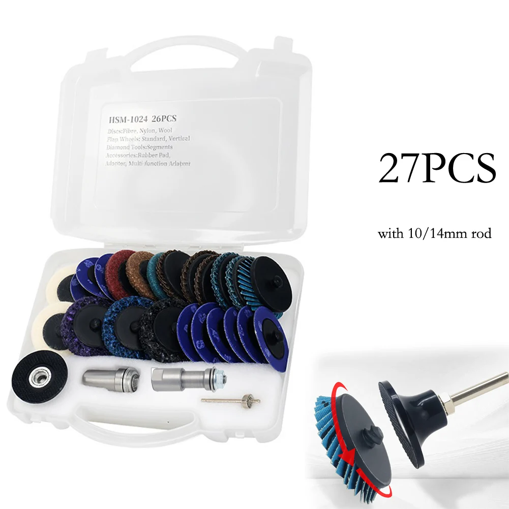 

Набор из 27 шлифовальных дисков R-типа 50 мм с рулонным креплением, полировальные подушечки, наждачная бумага с держателем для подушечек 10/14 мм, быстросменный роторный инструмент
