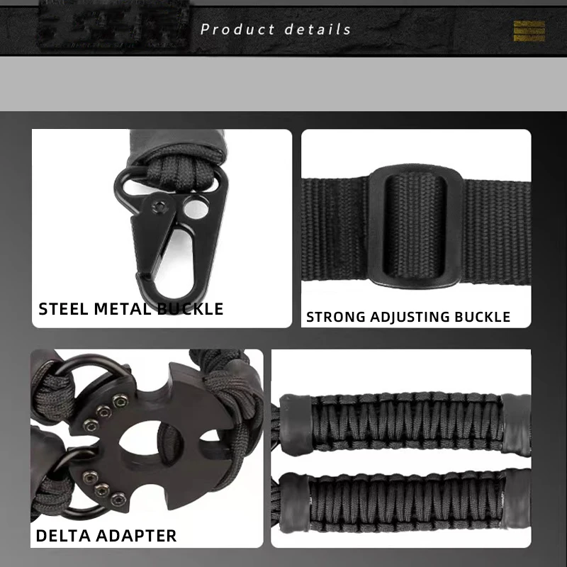 Nylon Webbing Multiuse Durable Rifles Sling Tactic Single Point Gun Shoulder Strap Quickly Adjust Length