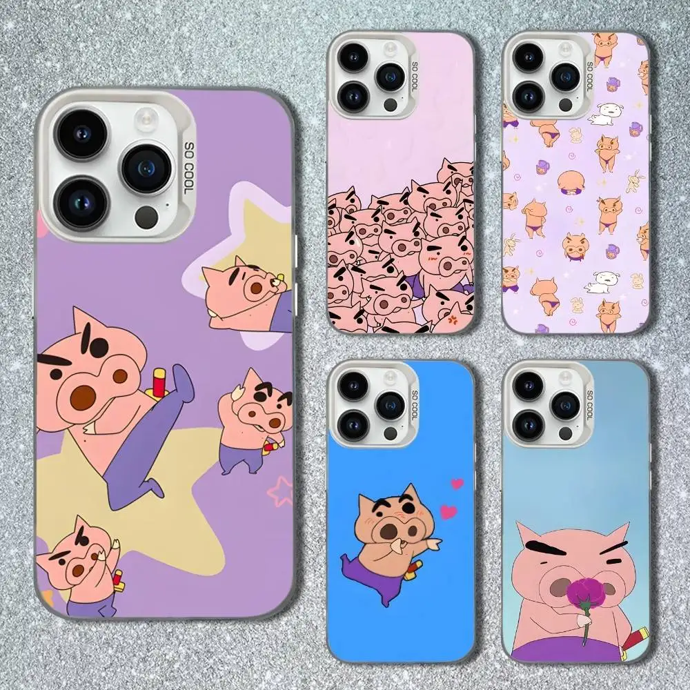 

Pig B-BURIBURIZAEMON Ctue Phone Case For iPhone 13,15,14,16,12,11,Mini,MAXXS,Pro,SE, White Matte Shockproof Cover