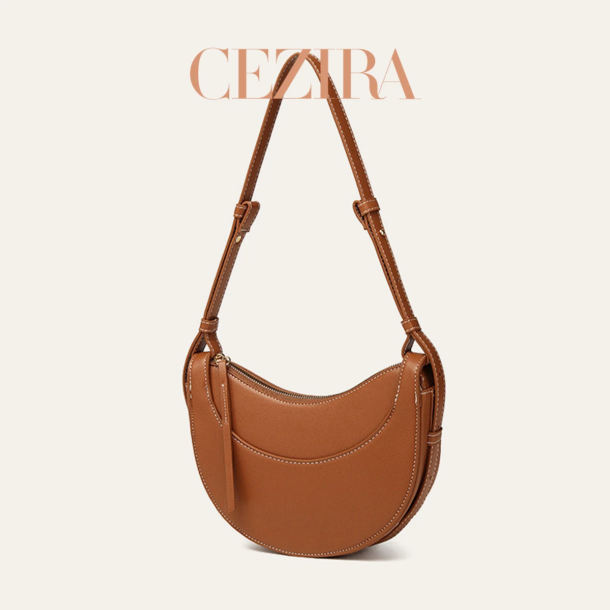 CR Classic Ultra Leichte Minimalistisch Geformte Umhängetasche für Damen, Einfarbig, Weiches PU-Leder, Unterarm-Schultertasche für den Arbeitsweg