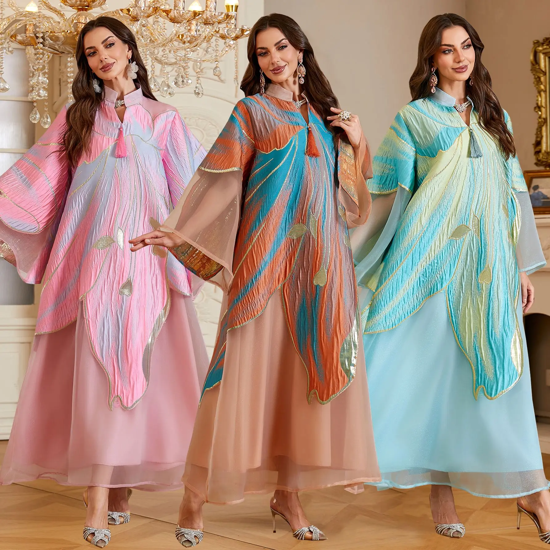 Dress Women Eid Abaya Party Tassel Dresses Muslim Jalabiya Abayas Ramadan Arab Long Robe Morocco Dubai Kaftan Islam Vestidos