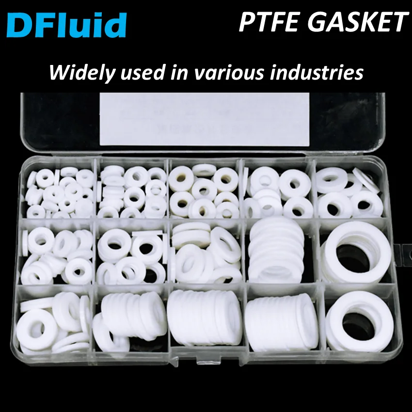 10 PCS PTFE Gasket BSPP Flange Sanitary Cylinder Flat Gasket Ring PTFE Washer 5 6 8 10 12 15 18 20 30 mm Pressure Gauge Sealing