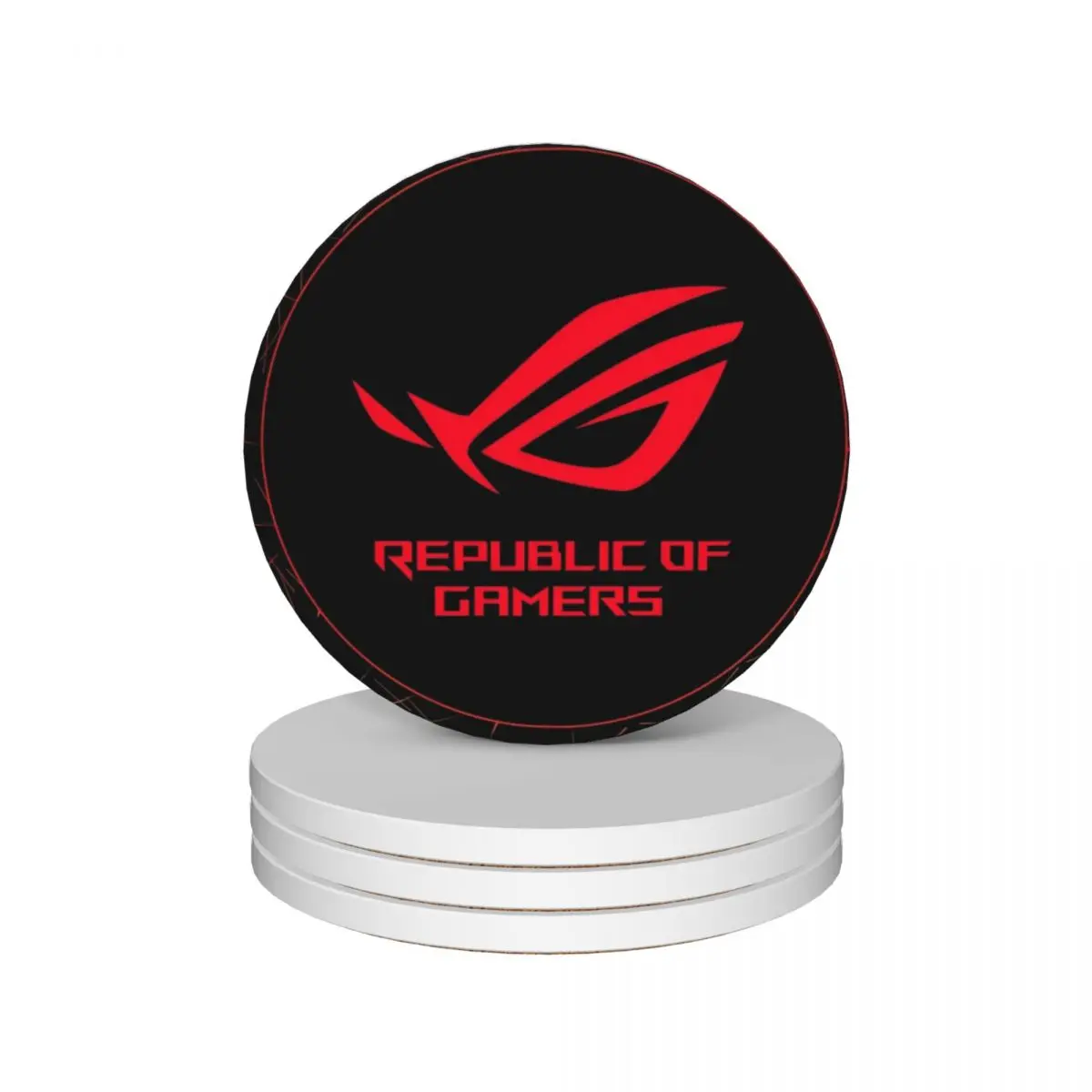 

Republic of Gamers - Asus Rog Strix Logotipe Ceramic Coasters (Set of 4) holder set for drinks Coasters