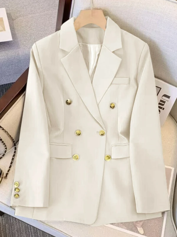 Jaket Blazer wanita, atasan tipis, Blazer wanita, jaket wanita, mode ramping, elegan, Musim Semi dan Gugur