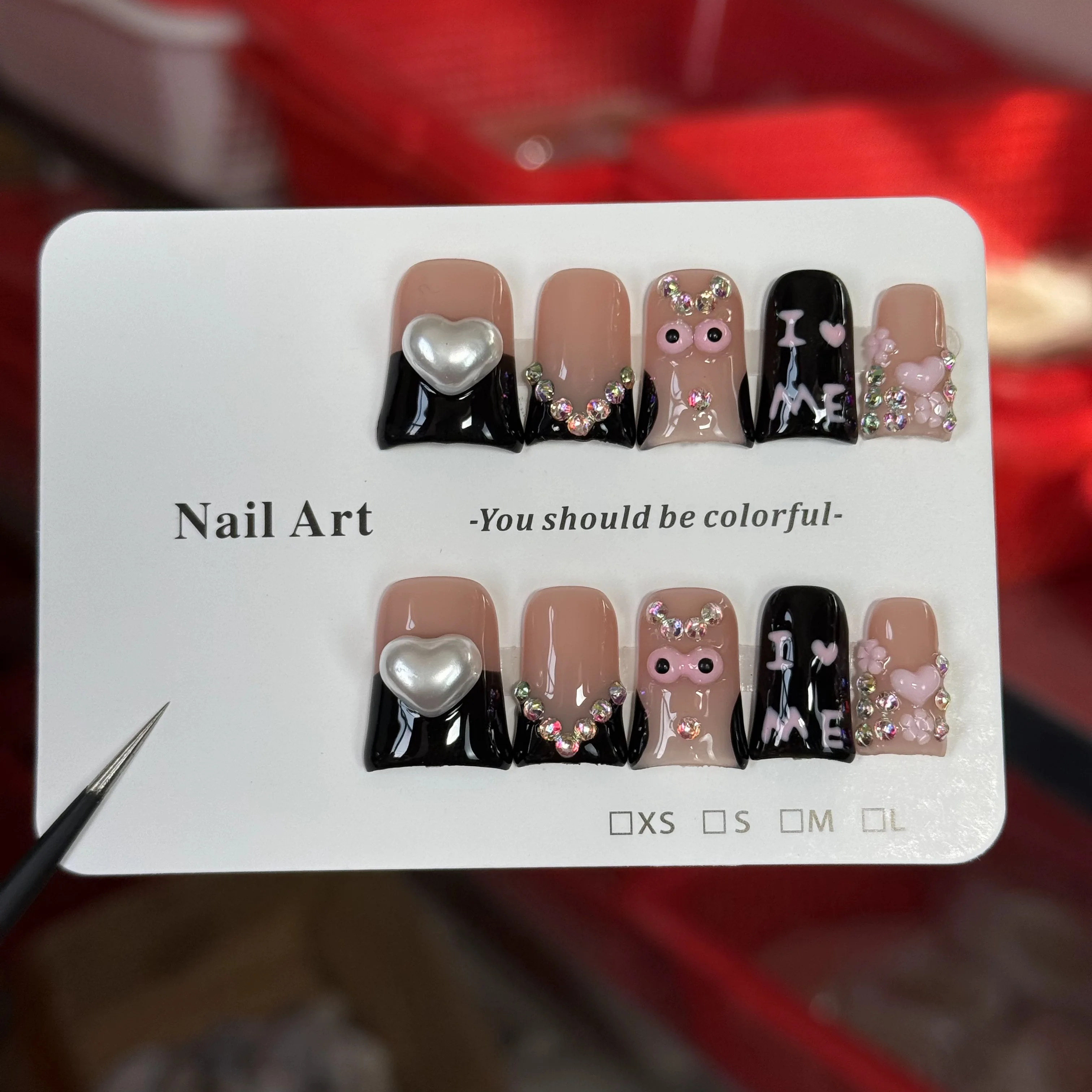 

10 шт. высококачественные полоски зебры в стиле панк, ручная роспись, трехмерные кошачьи глаза и сверкающие ворсовые бриллианты ручной работы во французском стиле