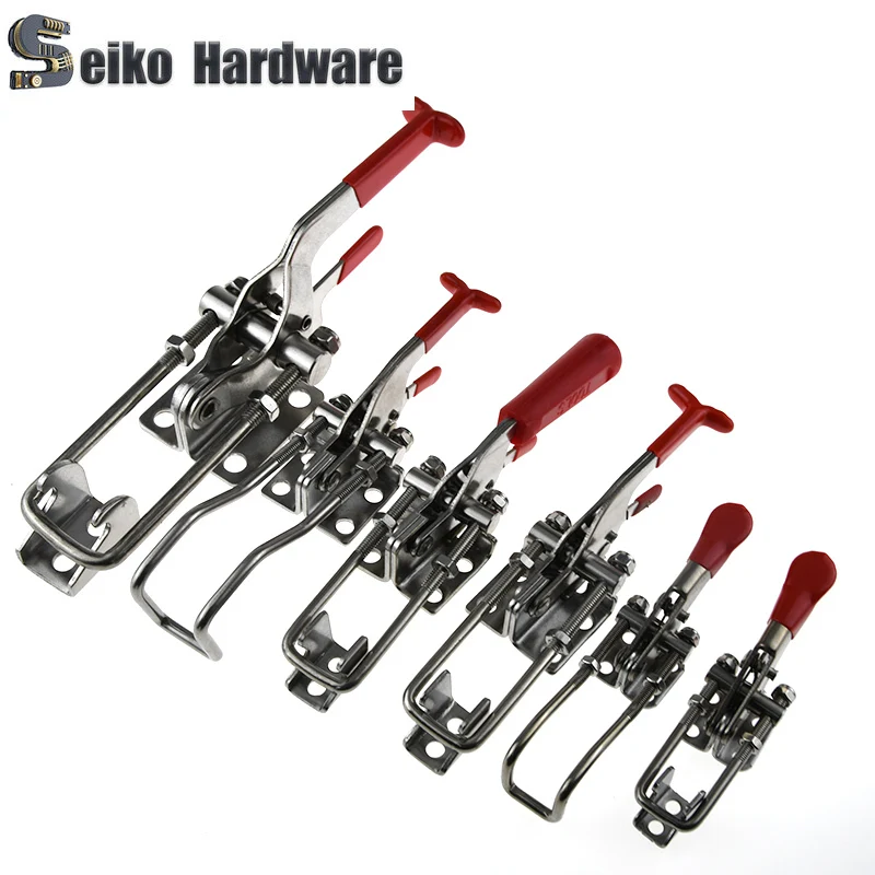 304 Stainless Steel / Iron galvanized Quick Fixture Adjustable Buckle Lock Clamp Box Buckle Horizontal Fixture Door Bolt Clamp