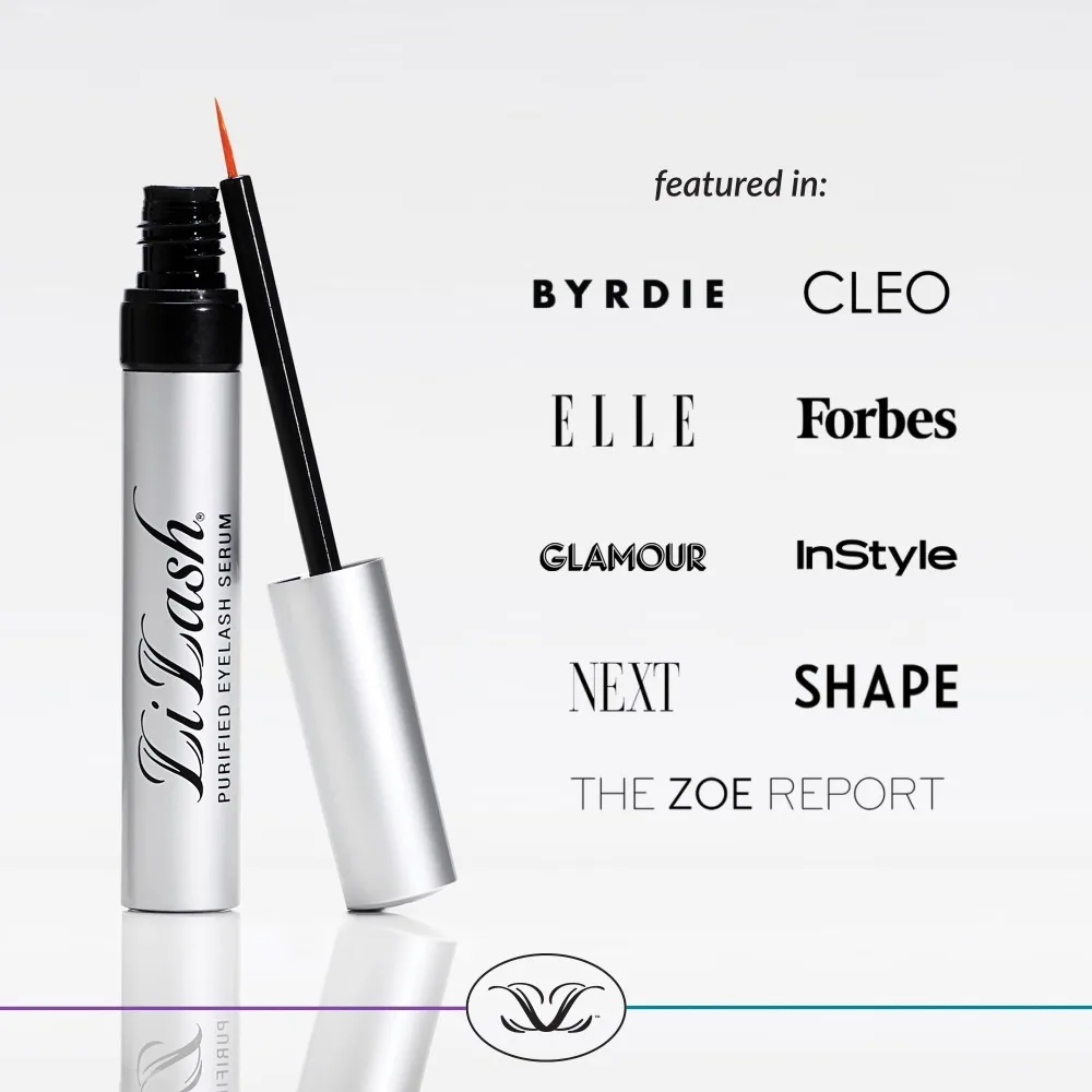 Siero per ciglia purificato LiLash originale per crescere ciglia più lunghe e dall'aspetto più pieno Potenziatore per la crescita delle ciglia 2 ml, fornitura di 90 giorni