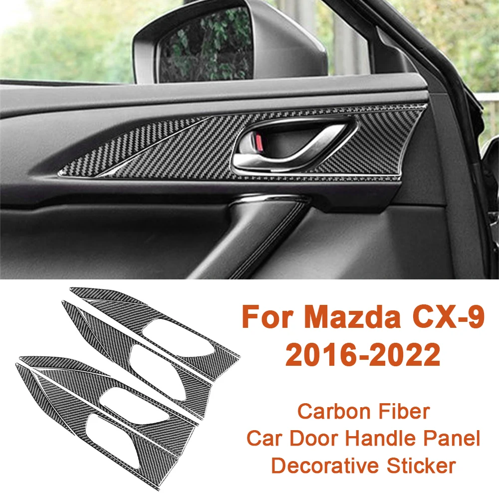 

Carbon Fiber Car Styling Interior Door Handle Panel Decoration Sticker For Mazda CX-9 CX9 2016-2022 Auto Accesorios