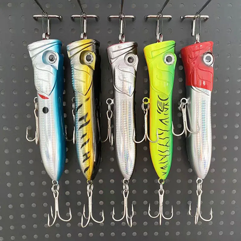 Riesiger Popper-Oberflächenköder - 7,28 Zoll/106g Hochleistungs-Salzwasser-Angelköder mit realistischem Popping/Plug-Effekt - Weitwurf für Barsch – Detail 1