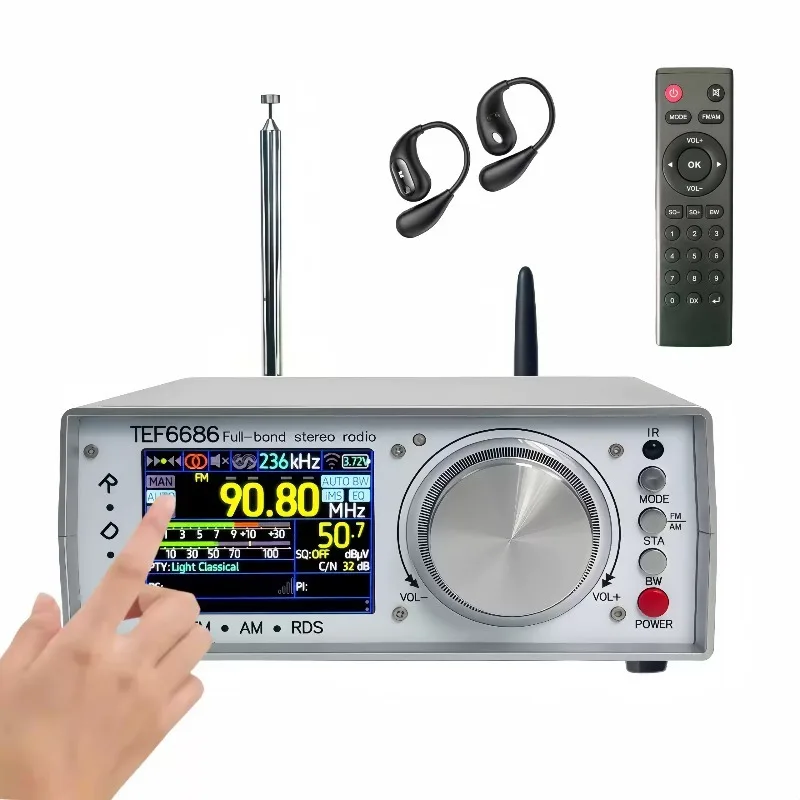 High‑Sensitivity Full‑Band Desktop FM Radio TEF6686 With Remote Control Bluetooth Transmit