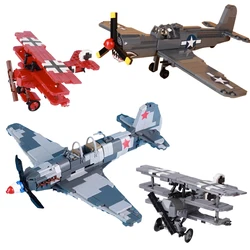 World War II US Military Eagle P40 Fighter MOC Building Blocks Yak-9 Aircraft DR-1 Tripters Children's Toy Birthday Gift