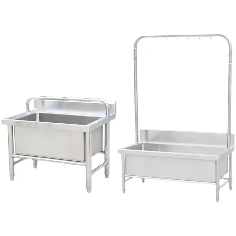 

Stainless steel mop pool with shelves integrated wash mop pool mop pool sink household balcony outdoor