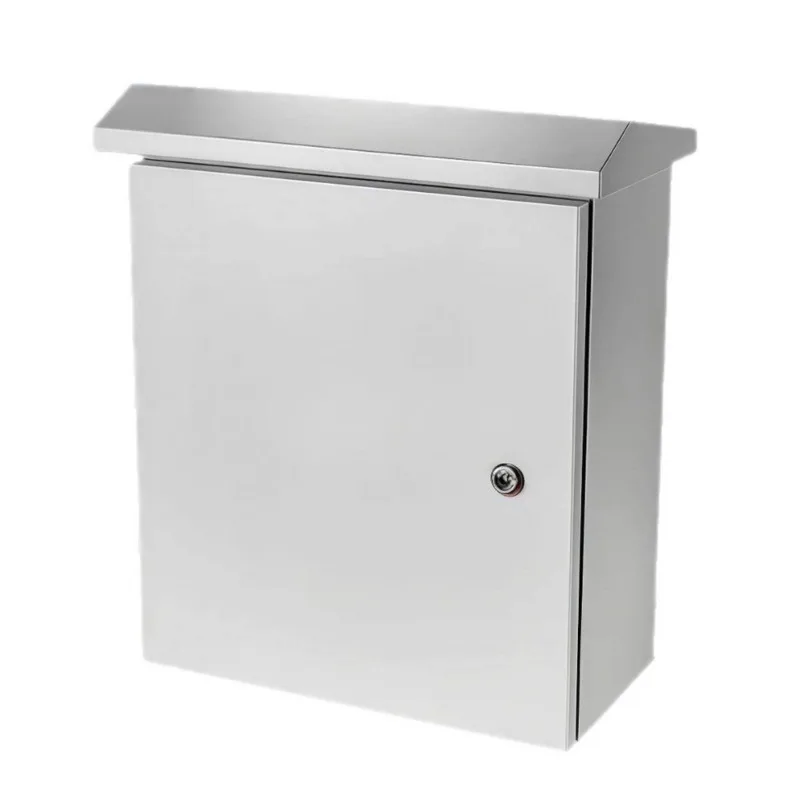 IP66 304 Stainless Steel Waterproof Electrical Box With Rain Hood Wall Mount Distribution Enclosure
