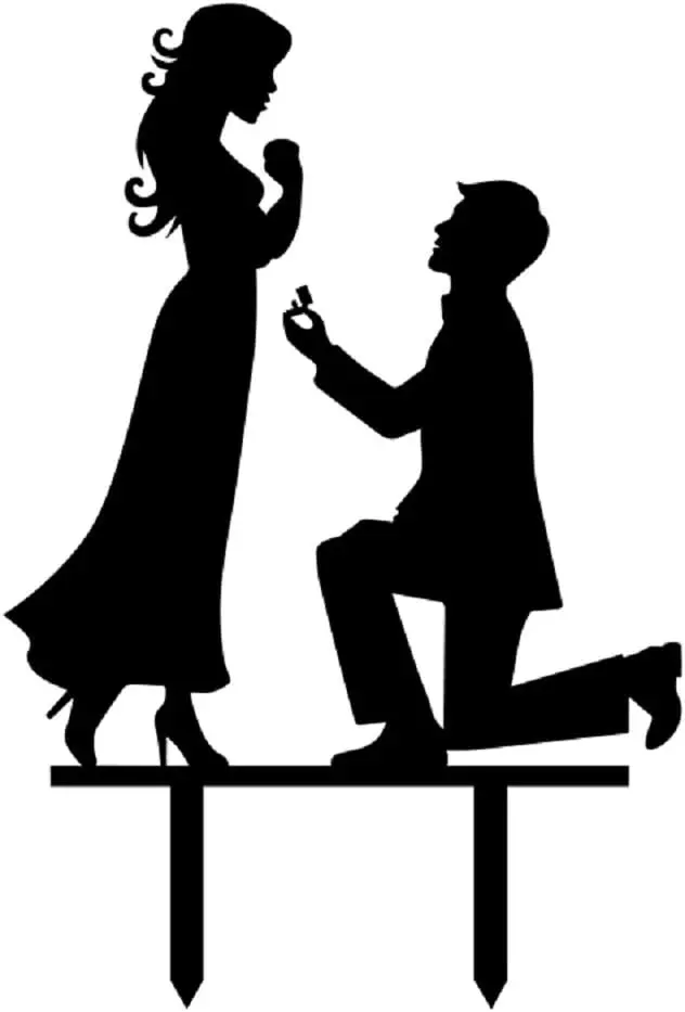 

Propose Funny Love Couple Wedding Cake Topper - Engagement and Bridal Shower Decoration