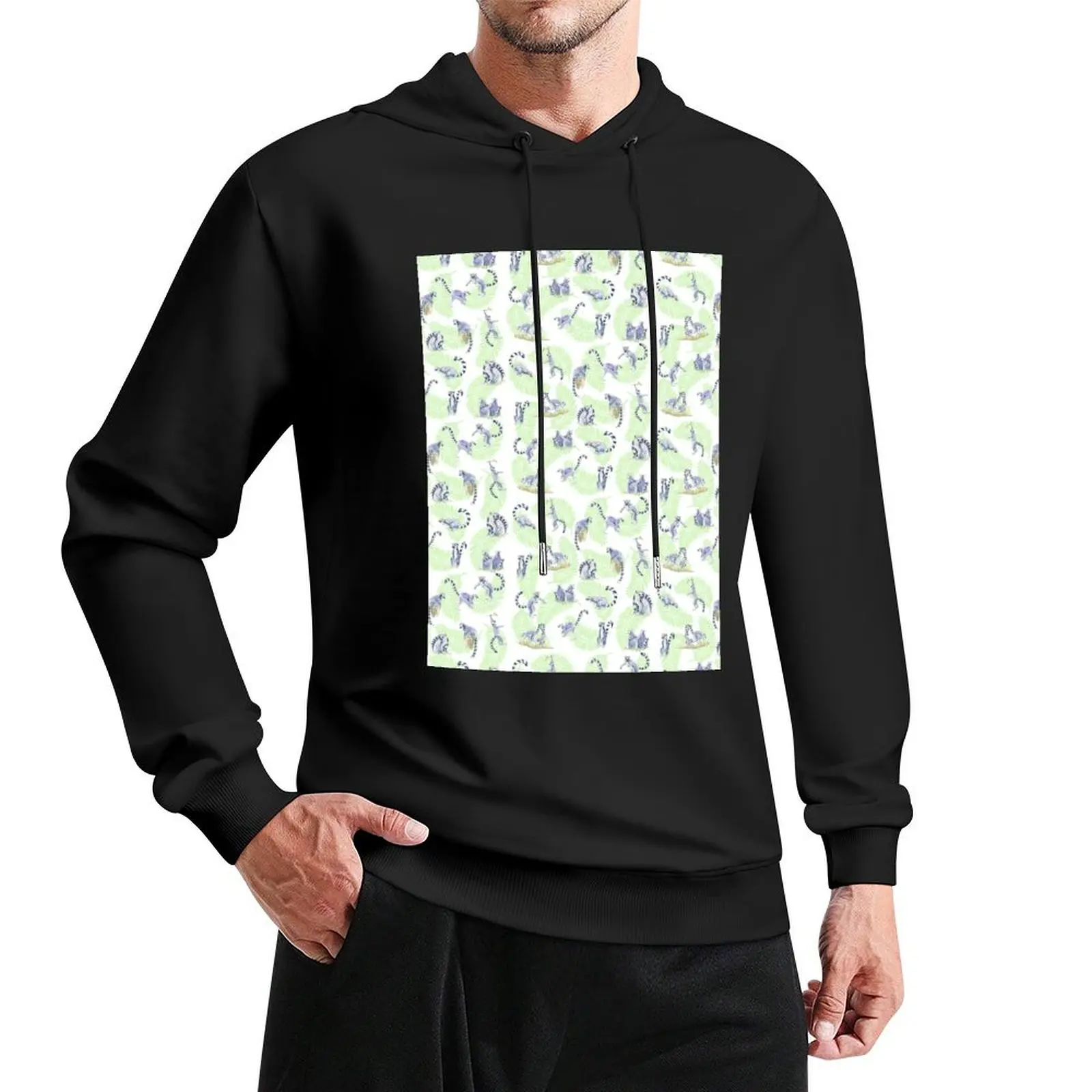 

Loony Leeping Lemurs Pullover Hoodie mens designer clothes men wear male clothes graphic hoodie