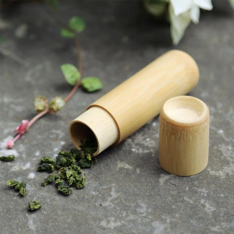 Bamboo Tube Tea Box Airtight Small Container Spices Storage Jar With Lid 4 Size top sale