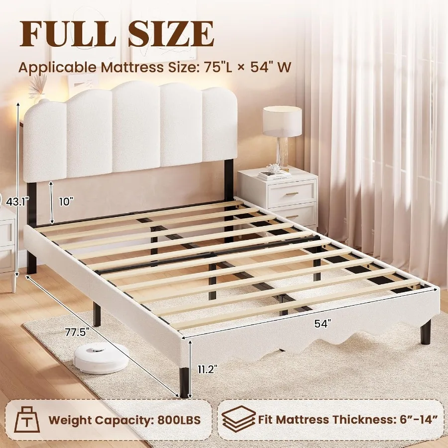 King Size Bed Frame with Storage Headboard LED Lights in Matte Black Metal with Modern Minimalist Design and Under-Bed Drawers