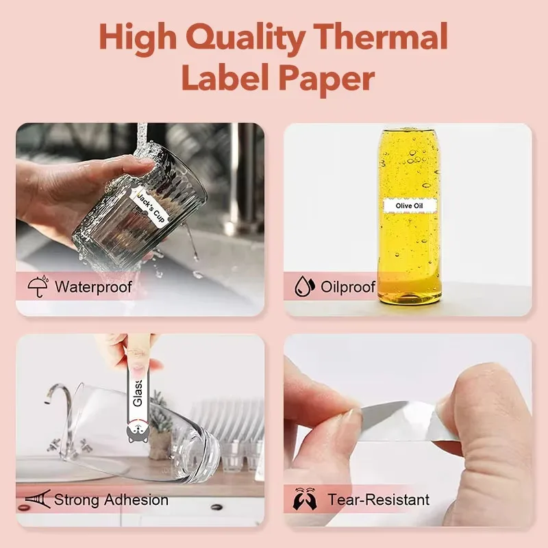 NIIMBOT Self-กาวป้ายความร้อน Sticeker สําหรับ D110/D11/D101 สีป้ายสติกเกอร์ Anti-Oil Scratch-Resistant หนังสือเครื่องหมาย