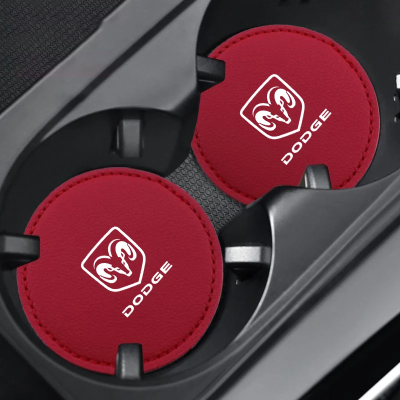 2pcs Car Auto Water Cup Slot Non-Slip Mat Accessories For Dodge Durango Ram 1500 Charger Caliber Journey Demon Nitro Challenger