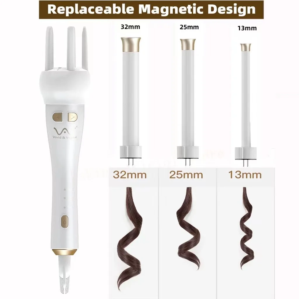 Vivid & Vogue Automatic Hair Curler 3Gen 4Gen Ceramic Curling Iron Automatic Rotation 28mm 32mm