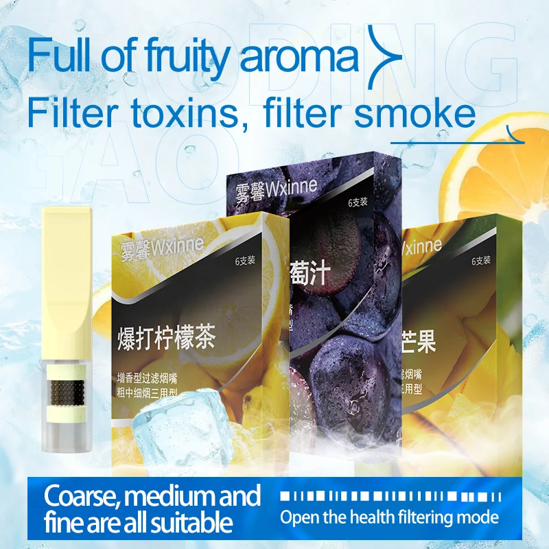 

Fruit Flavored Filter Cigarette Butts, 6pcs Per Box, Universal Size, Mint, Household, Date Gifts, Odor Removal, Give To Friends