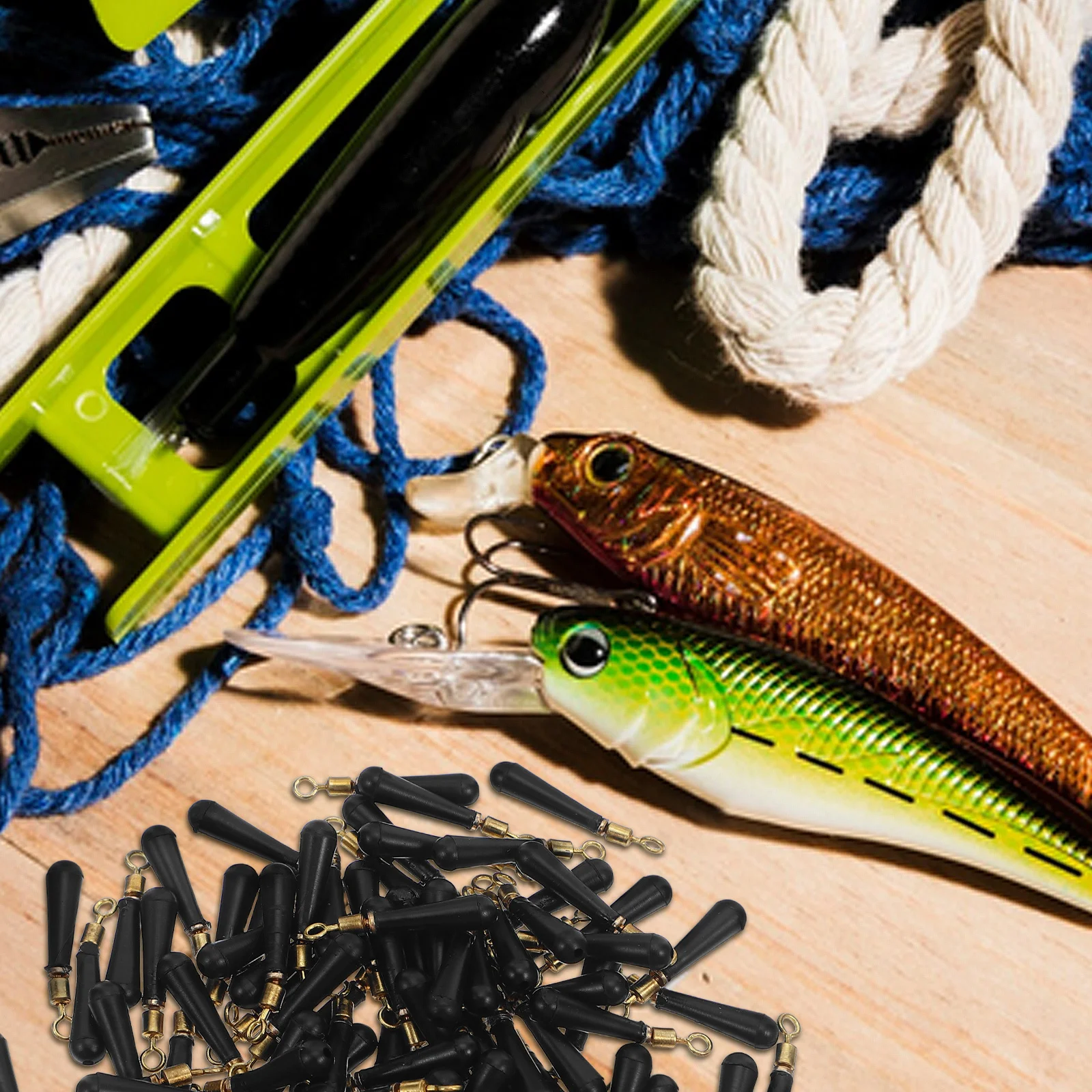 100 قطعة الدورية قطب تعويم سدادة صيد السمك المدمجة دائم المضادة للتآكل تيار نهر بحيرة المحيط خزان بركة الاستخدام