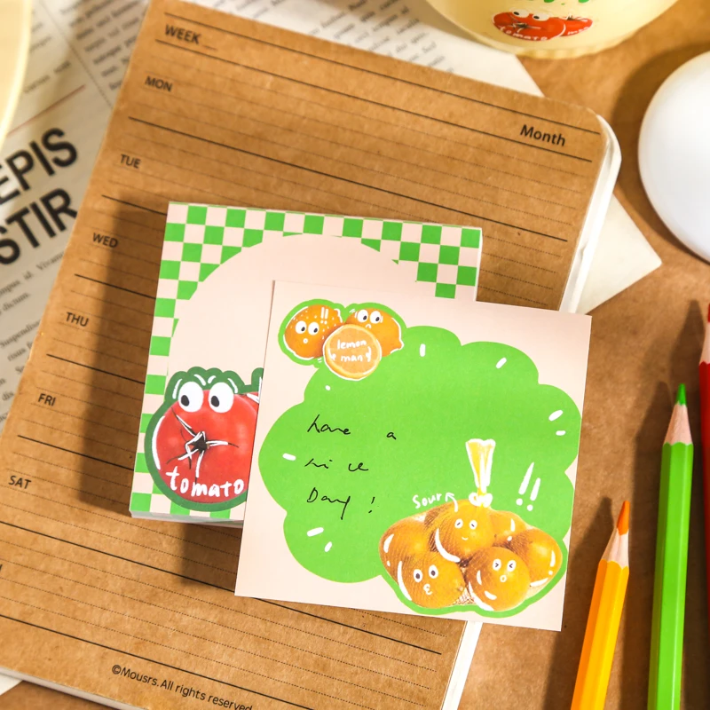 90 Sheets Food Cheese Memo Pad DIY Scrapbook Message Notes Paper To Do List Daily Check Notepad School Supplies Stationery