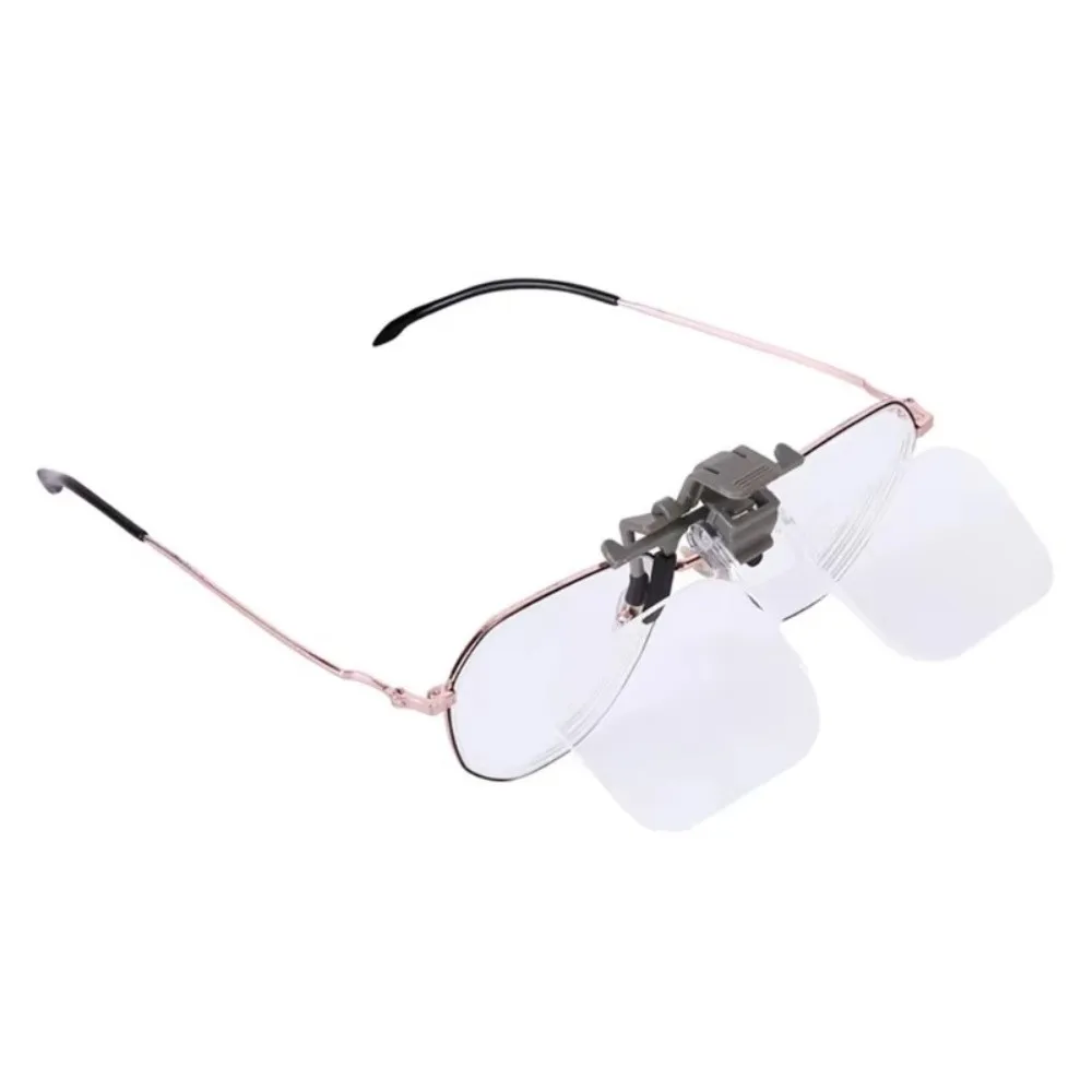 

2X Magnification Head-mounted Magnifier Detachable HD Clip on Eyeglass Loupe Multifunctional Comfortable Flip Up Spectacles