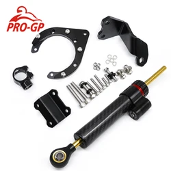 Amortiguador de dirección de aluminio CNC para motocicleta, Kit de montaje de soporte estabilizador para Yamaha MT07 FZ07 2020-2023