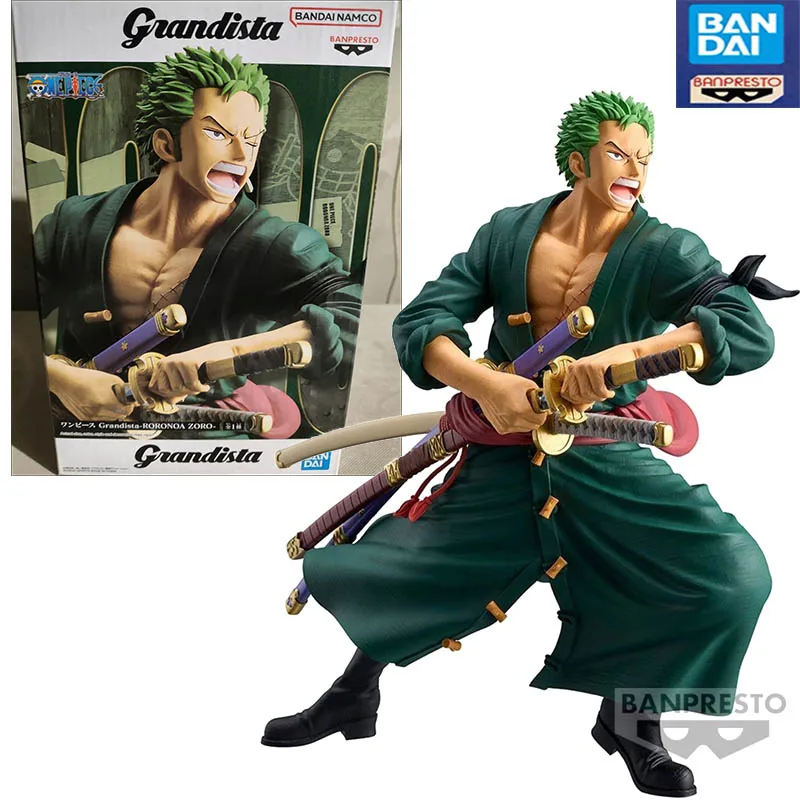 

В наличии оригинальные Bandai Banpresto цельный Grandista Roronoa Zoro аниме фигурки модель декоративные украшения подарок для мальчиков