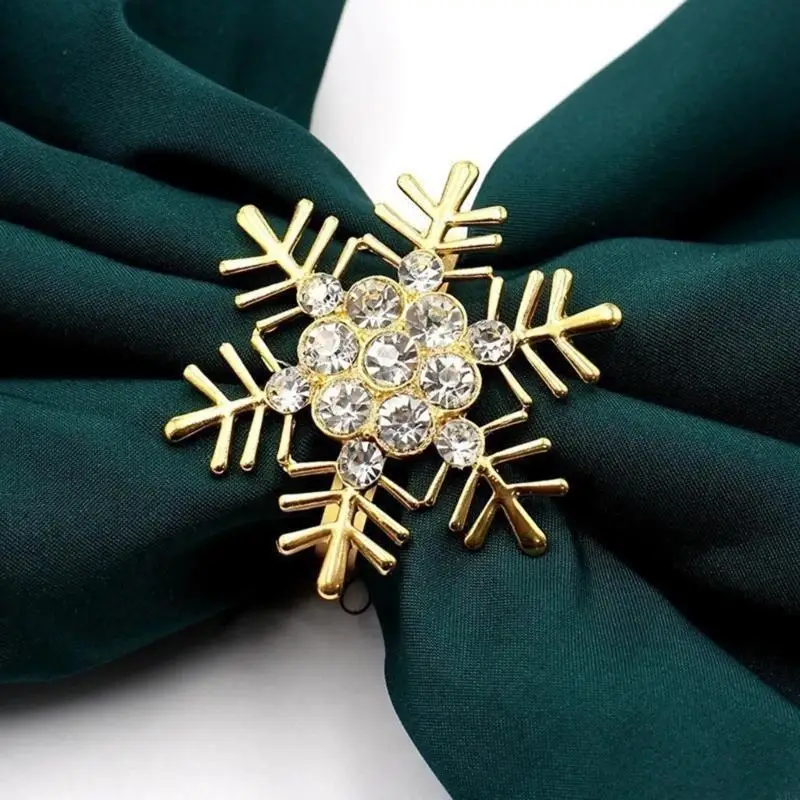 Pack of 6 Snowflake Napkin Rings Christmas Holiday Dinner Decor Napkins Holders X3UC
