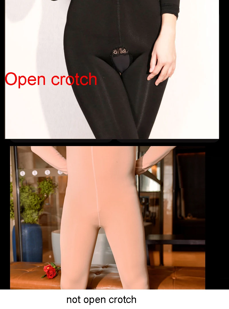 Men Tights Pijamas Fleece Winter Warmth Penis Sheath Open Pantyhose Sex Appeal Open Crotch Bodysuits Thicken Thermal Jumpsuits