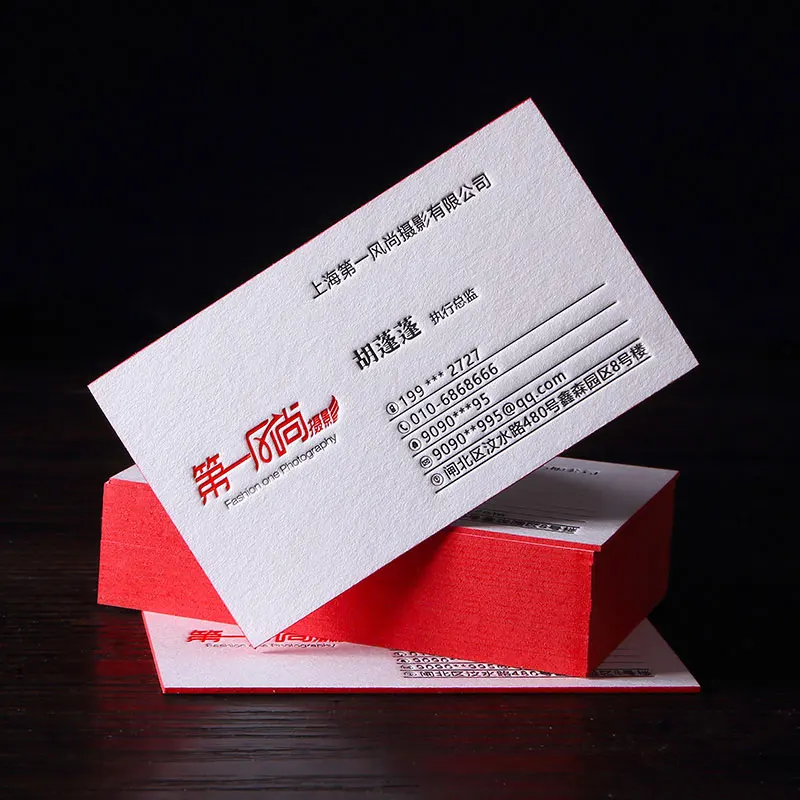 Tarjetas de visita personalizadas, cartón colorido negro, borde estampado en caliente, borde rosa, tarjeta de visita amarilla, papel de algodón en relieve