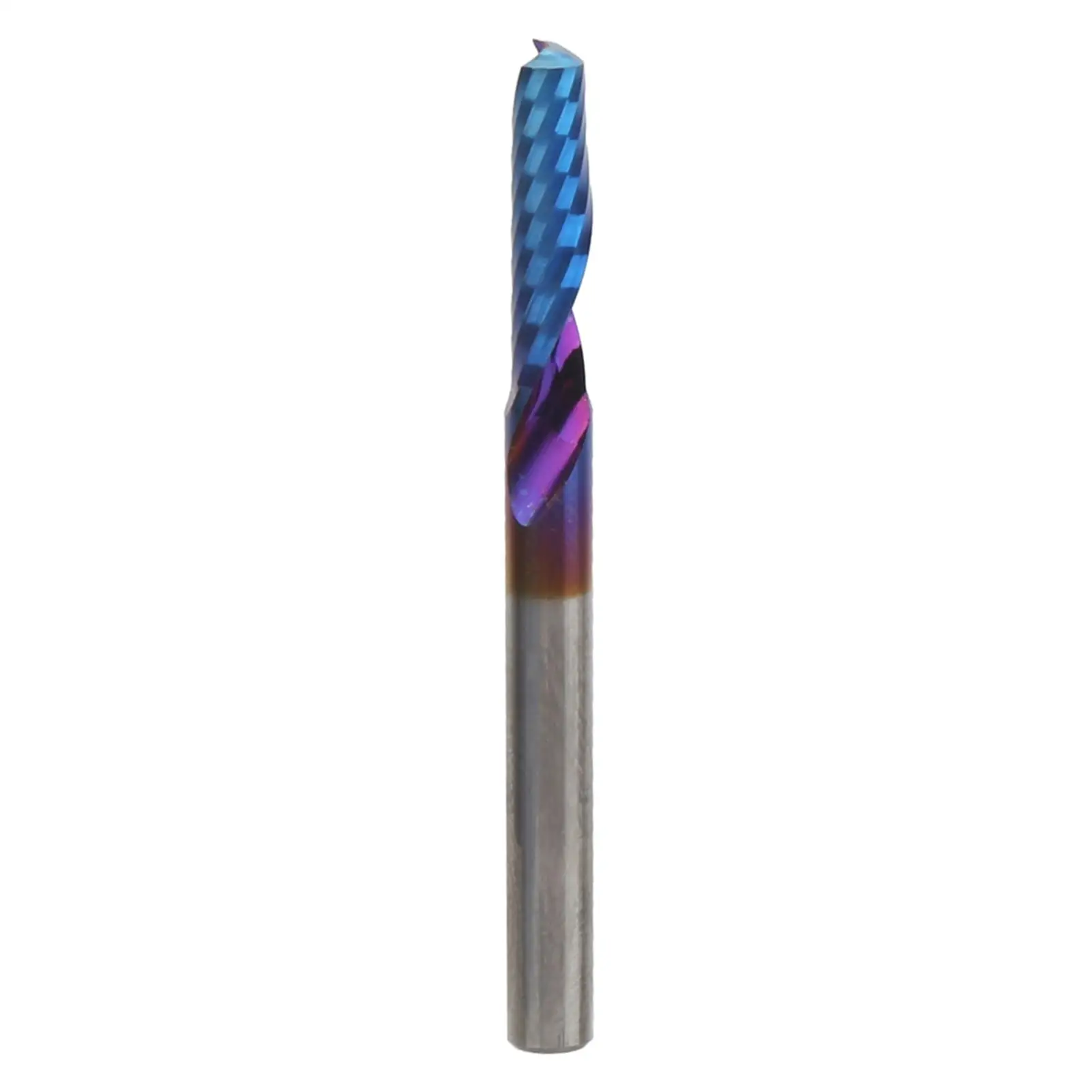 CNC Single Blade Tungsten Steel Spiral Milling Cutter Blue Plating - Woodwork End Mill CNC Tools - 4x15x45 Milling