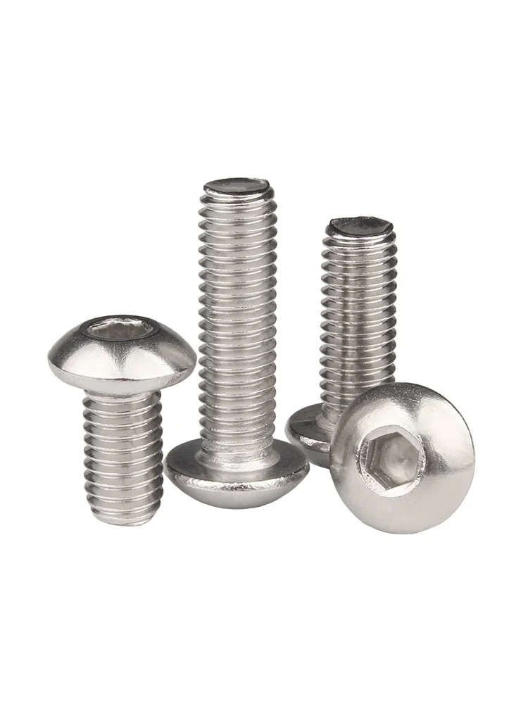 Weiyi UNC SUS304 Stainless Steel Hex Socket Round Screws Button Allen Bolt 2#-56 4#-40 6#-32 8#-32 10#-24 1/4-20 5/16-18 3/8-16