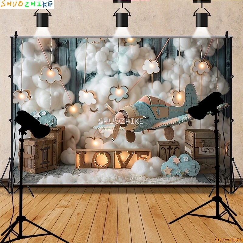 Blue Marine Nautical Retro Globe Sailing Photography Backdrops Props Baby Newborn Birthday Party Decoration Background HD-02